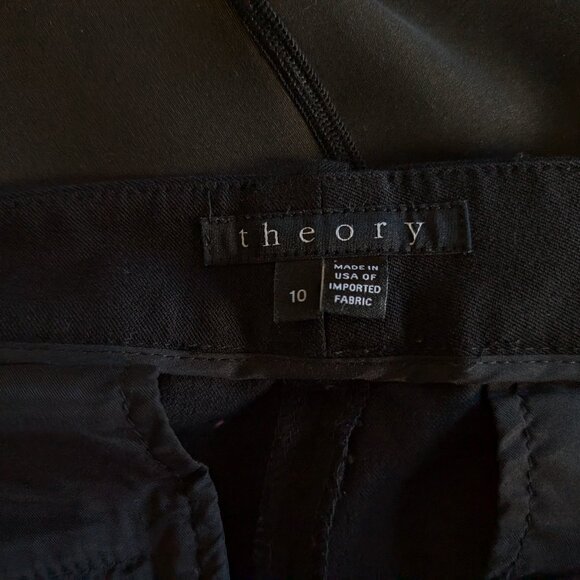 Theory Pleated Pant - Size 10, Black, Viscose/Cotton - Picture 8 of 10